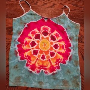 Custom tie dyed women's cami, size L